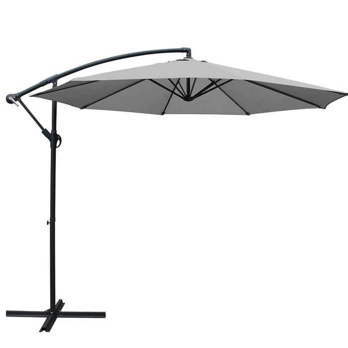 Instahut 3m Outdoor Furniture Garden Umbrella Grey