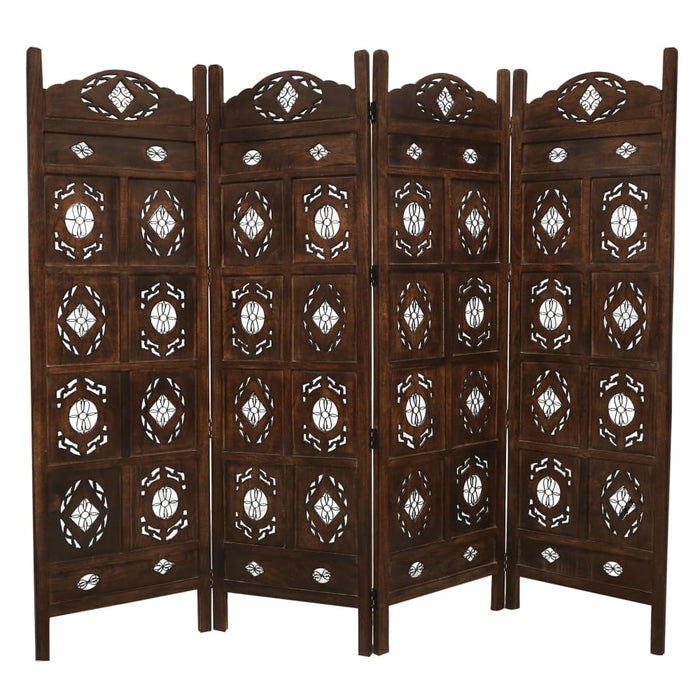 Iron Jali 4 Panel Room Divider Screen Privacy Shoji Timber