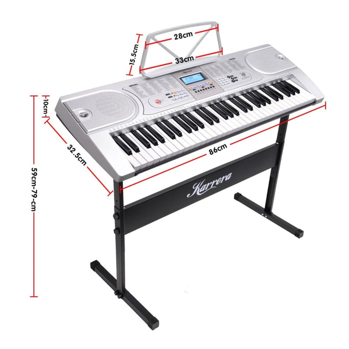 Karrera 61 Keys Electronic Keyboard Piano With Stand