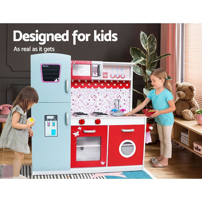 Keezi Kids Kitchen Set Pretend Play Wooden Toys Cooking