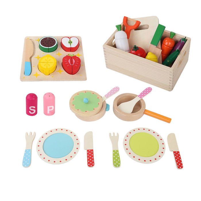 Keezi Kids Pretend Play Food Kitchen Wooden Toys Childrens