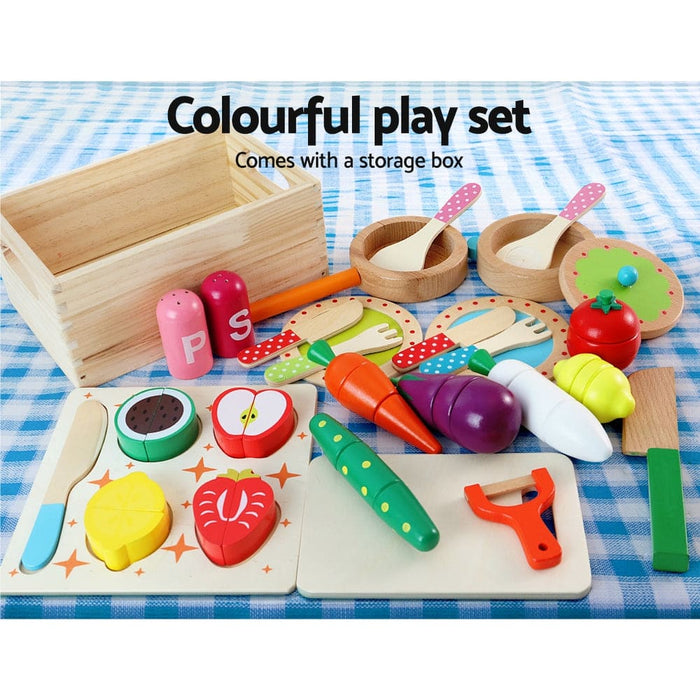 Keezi Kids Pretend Play Food Kitchen Wooden Toys Childrens