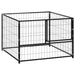 Dog Kennel Black Steel Opbink