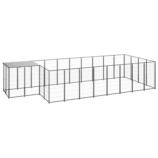 Dog Kennel Black Steel Tbnxxbi