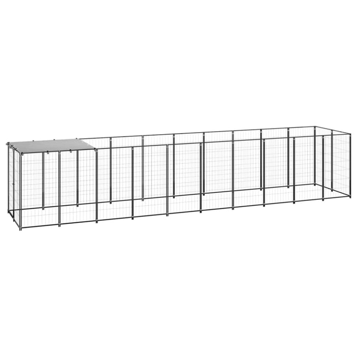 Dog Kennel Black Steel Tbnxxbo