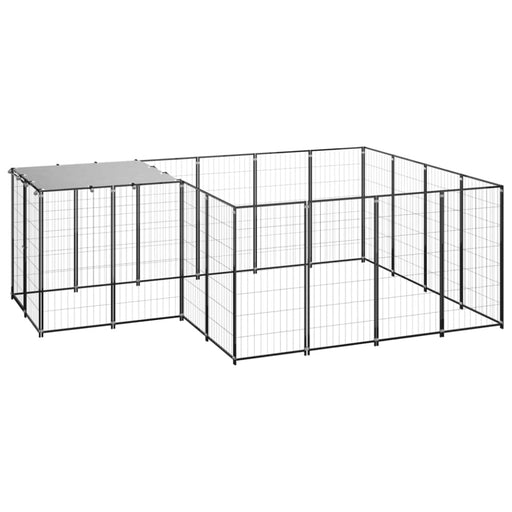 Dog Kennel Black Steel Tbnxxbp