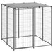 Dog Kennel Silver Steel Opbinp