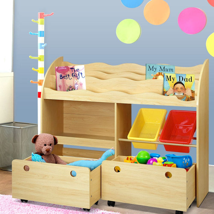 Kids Bookshelf Children Bookcase Toy Storage Box Organiser