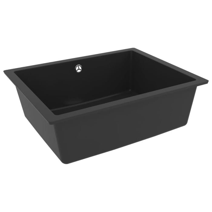 Kitchen Sink With Overflow Hole Black Granite Opobbb