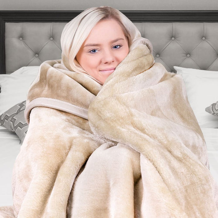 Laura Hill 600gsm Faux Mink Blanket Double - sided Queen