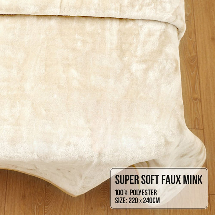 Laura Hill 600gsm Faux Mink Blanket Double - sided Queen