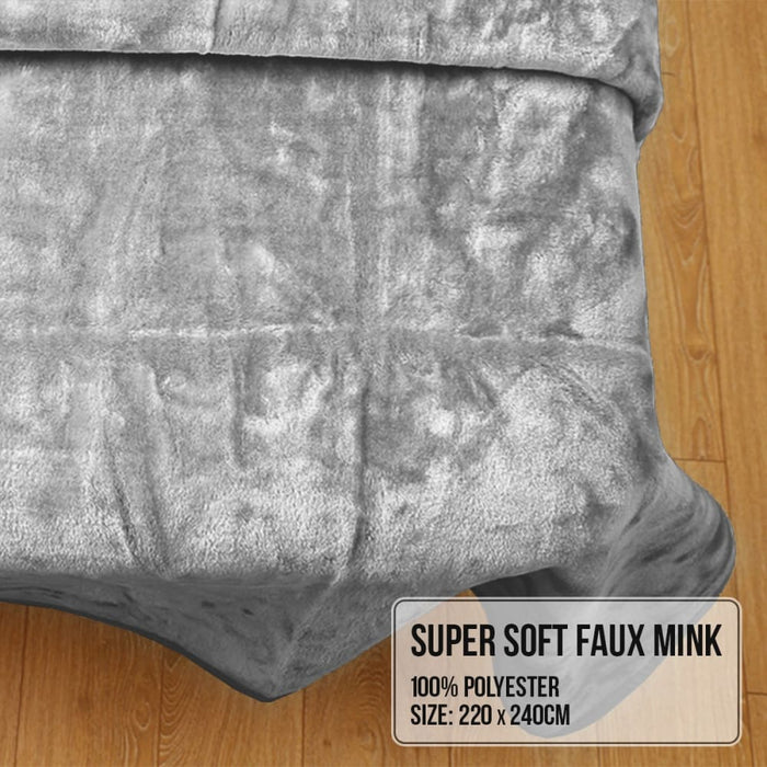 Laura Hill 600gsm Faux Mink Blanket Double-sided Queen Size