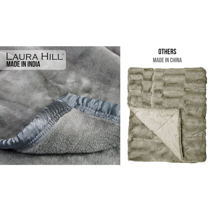 Laura Hill 600gsm Faux Mink Blanket Double-sided Queen Size