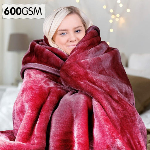 Laura Hill 600gsm Faux Mink Blanket Double-sided Queen Size