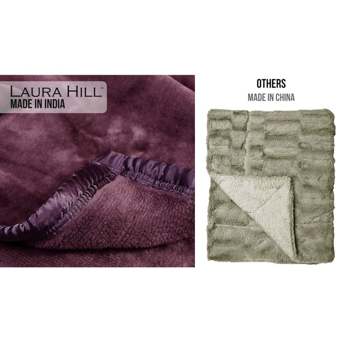 Laura Hill 600gsm Large Double - sided Faux Mink Blanket