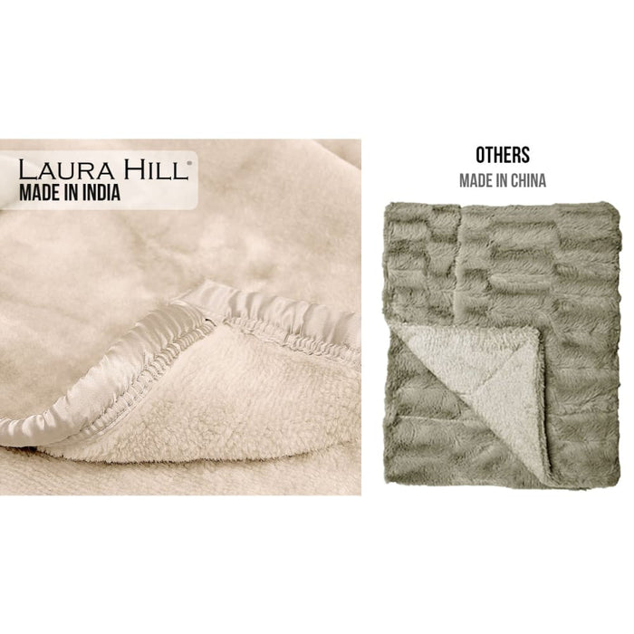 Laura Hill Faux Mink Blanket 800gsm Heavy Double - sided