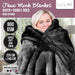 Laura Hill Faux Mink Blanket 800gsm Heavy Double - sided