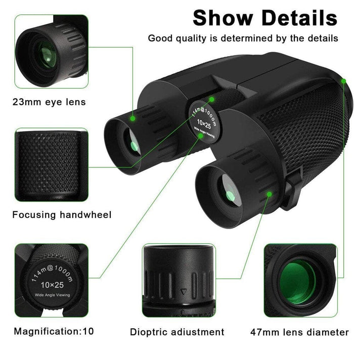 Lightweight & Folding High Powerful 10x25 Mini Binoculars