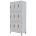 Locker Cabinet with 9 Compartments Steel 90x45x180 Cm Grey