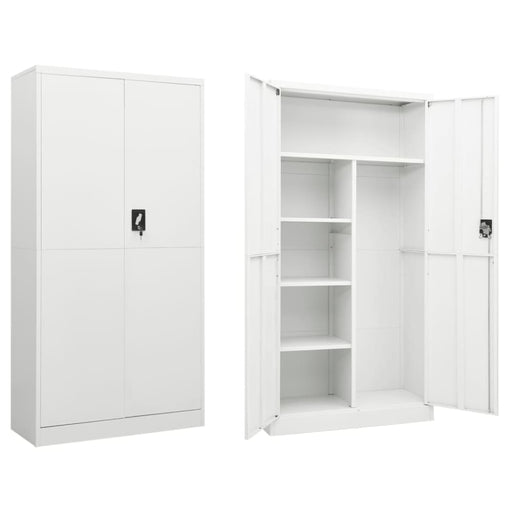 Locker Cabinet White 90x40x180 Cm Steel Ttpkib