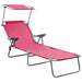 Sun Lounger With Canopy Steel Pink Tobtti