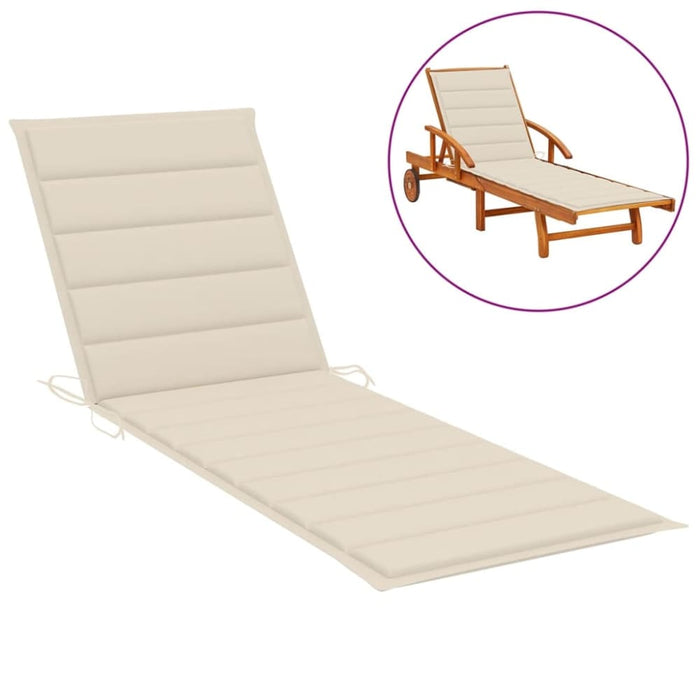 Sun Lounger Cushion Cream 200x70x3 Cm Fabric Toaxxb