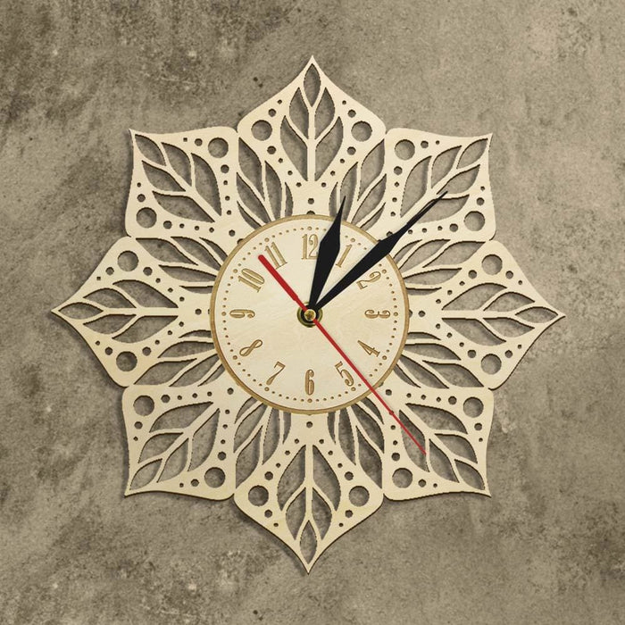 Mandala Flower Wood Wall Clock