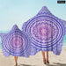 Mandala Hooded Towel For Adults Floral Lotus Microfiber Bath