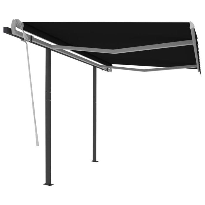 Manual Retractable Awning With Posts 3x2.5 m Anthracite