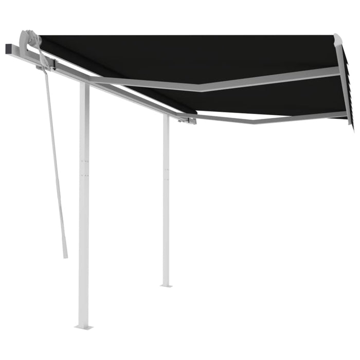 Manual Retractable Awning With Posts 3x2.5 m Anthracite