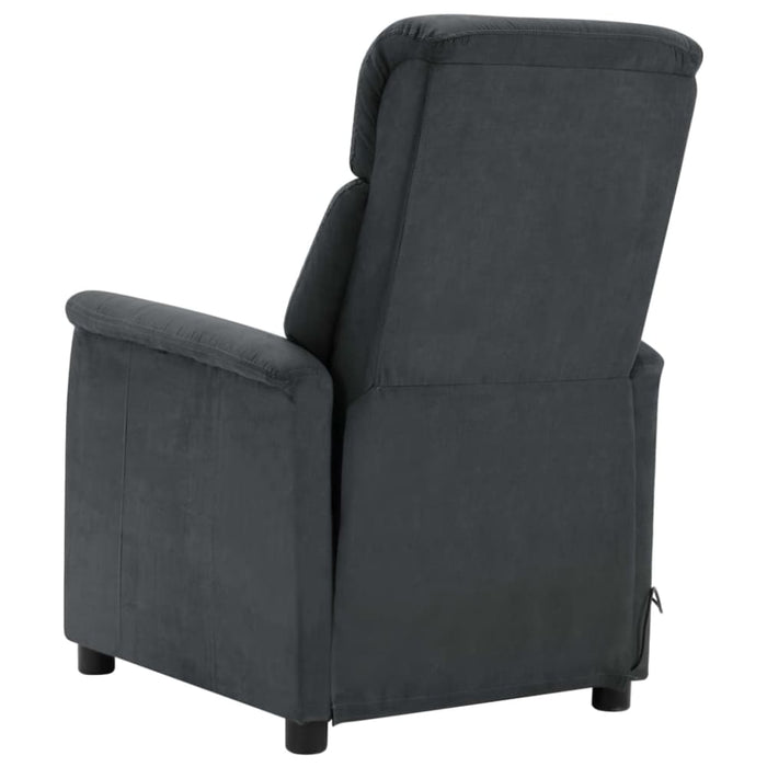 Massage Recliner Dark Grey Faux Suede Leather Xnkiit