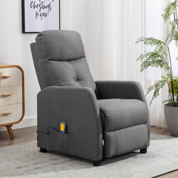 Massage Recliner Light Grey Fabric Xnknxl