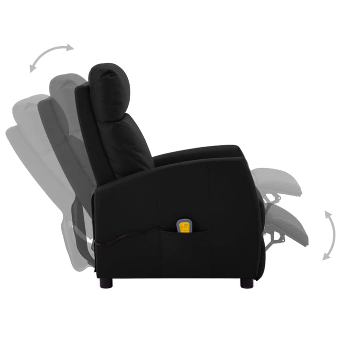 Massage Reclining Chair Black Faux Leather Xnkixt