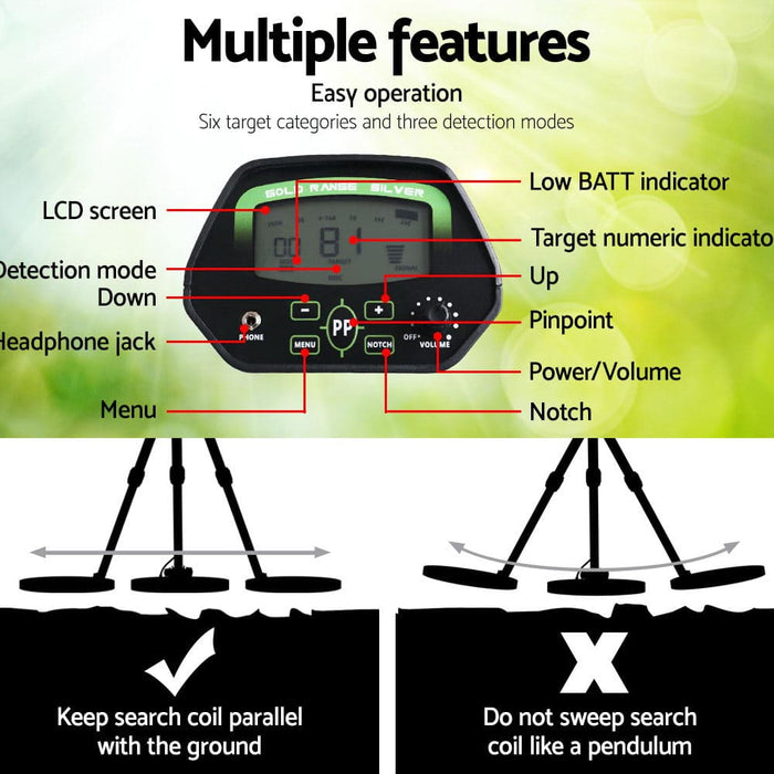 Metal Detector Pinpointer Deep Sensitive Searching Treasure