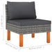 Middle Sofa Poly Rattan And Solid Eucalyptus Wood Topipt