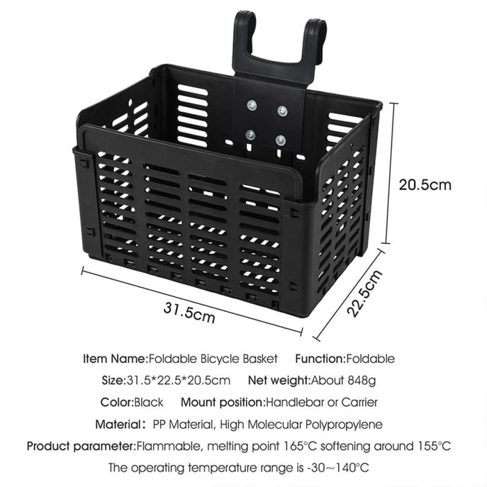 Multi-functional Foldable Bicycle Front Basket