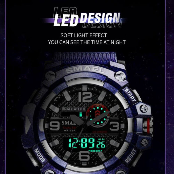 Multifunction Dual Time Digital Quartz Men’s Watch