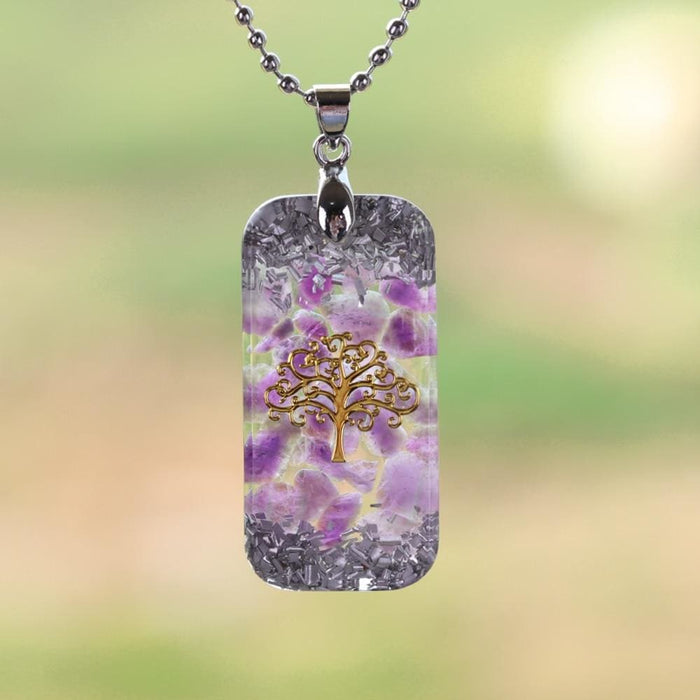 Natural Amethystine Necklace Orgonite Pendant Life Of Tree