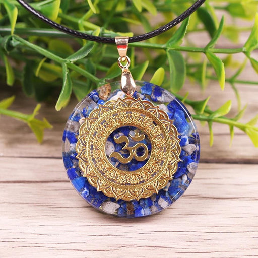 Natural Lapis Lazuli Necklace Orgonite Pendant Energy