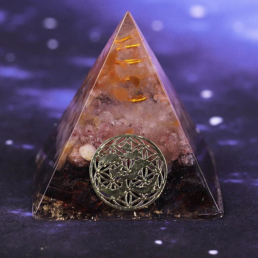 Natural Strawberry Crystal Orgone Energy Converter Orgonite