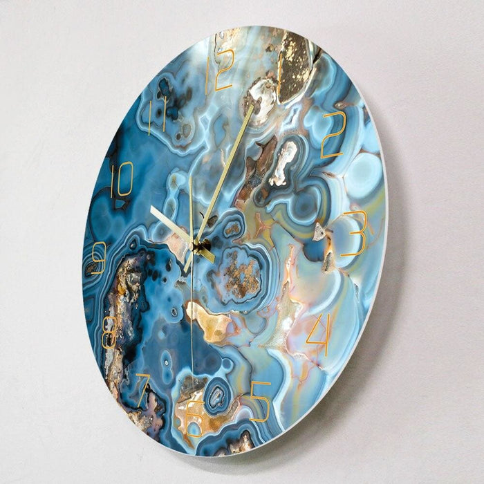 Onyx Crystals Structure Printed Wall Clock Marble Texture