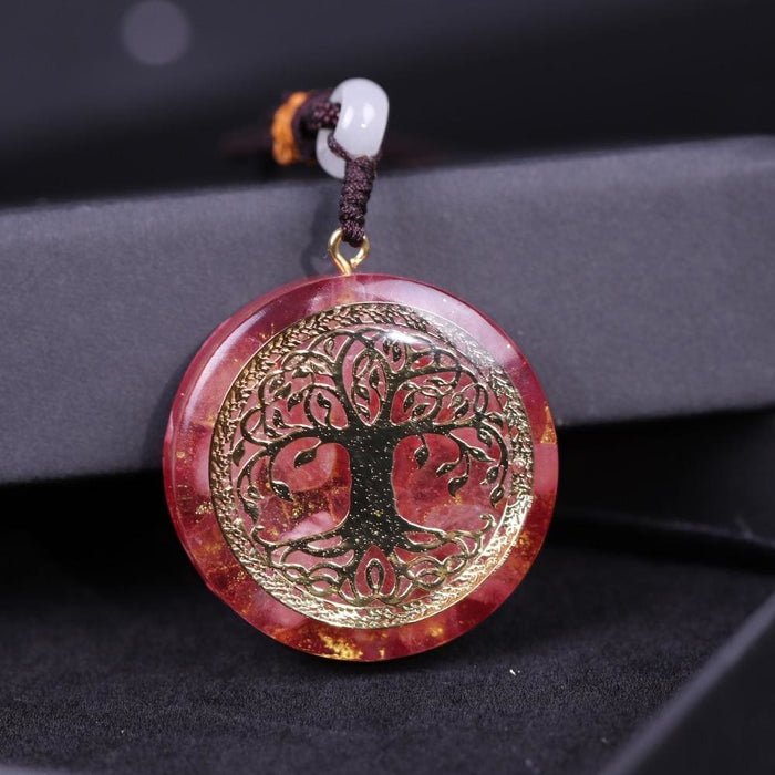 Orgone Pendant Tree Of Life Energy Orgonite Necklace Pink