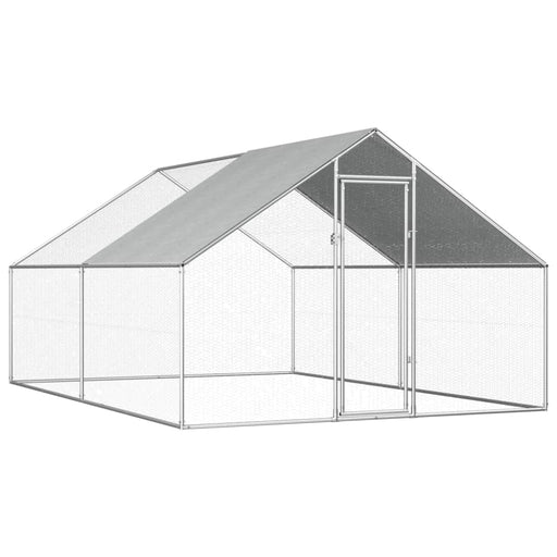 Outdoor Chicken Cage 2.75x4x1.92 m Galvanised Steel Oibink