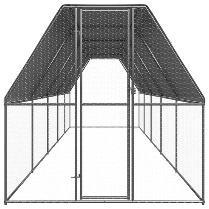 Outdoor Chicken Cage 2x10x2 m Galvanised Steel Topatia