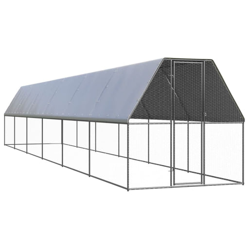 Outdoor Chicken Cage 2x12x2 m Galvanised Steel Topatip