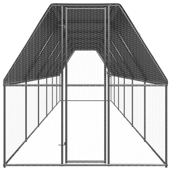 Outdoor Chicken Cage 2x12x2 m Galvanised Steel Topatip