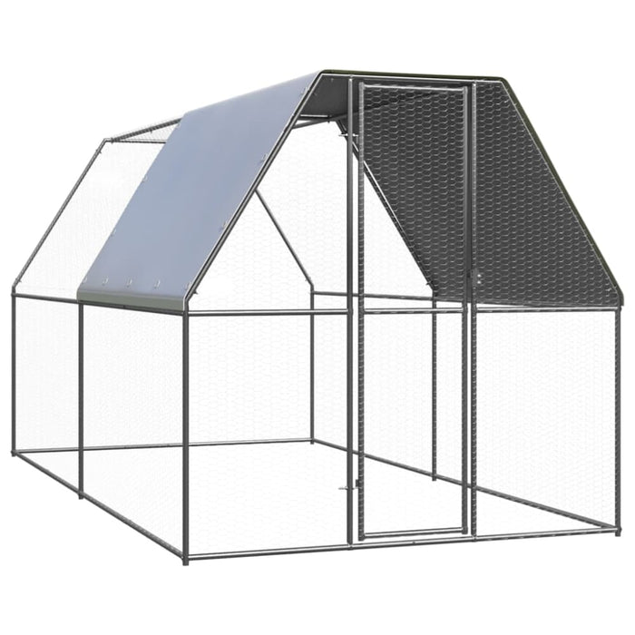 Outdoor Chicken Cage 2x2x2 m Galvanised Steel Tbnktok