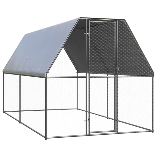 Outdoor Chicken Cage 2x4x2 m Galvanised Steel Topatio