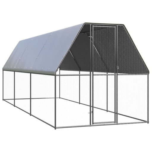 Outdoor Chicken Cage 2x6x2 m Galvanised Steel Topatix