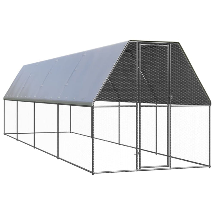 Outdoor Chicken Cage 2x8x2 m Galvanised Steel Topatit